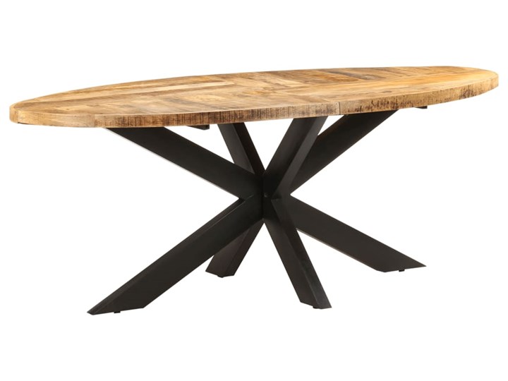 vidaXL Stół jadalniany, owalny, 200x100x75 cm, surowe drewno mango Pomieszczenie Stoły do jadalni Stal Kategoria Stoły kuchenne
