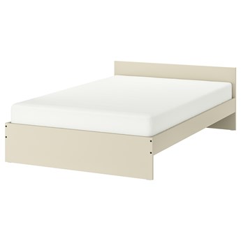 IKEA GURSKEN Rama łóżka, zagłówek, jasnobeżowy/Lindbåden, 140x200 cm