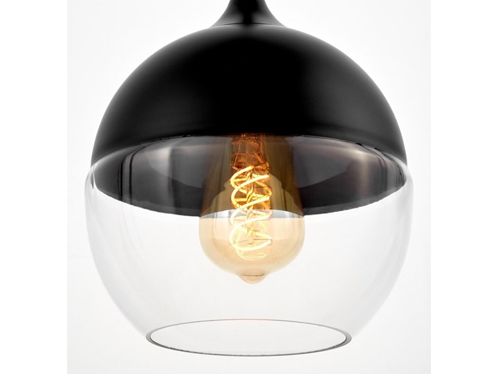 LAMPA WISZĄCA LOFT CZARNO-PRZEZROCZYSTA ALBION LUMINA DECO Metal Lampa z kloszem Szkło Pomieszczenie Jadalnia