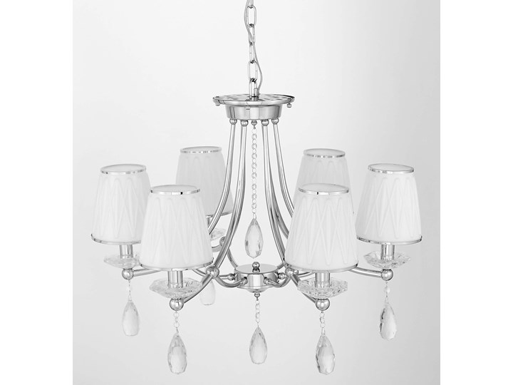 ŻYRANDOL KLASYCZNY KRYSZTAŁOWY CHROM DOMINNI W6 LUMINA DECO Lampa z kloszem Szkło Lampa z abażurem Metal Lampa z kryształkami Kolor Srebrny
