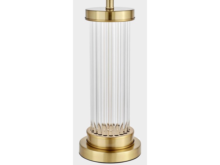 LAMPA STOŁOWA GLAMOUR BIAŁO-MOSIĘŻNA LA BOTTE LUMINA DECO Tkanina Pomieszczenie Salon Wysokość 68 cm Metal Lampa nocna Wysokość 26 cm Lampa z abażurem Lampa z kloszem Szkło Mosiądz Kolor Miedziany
