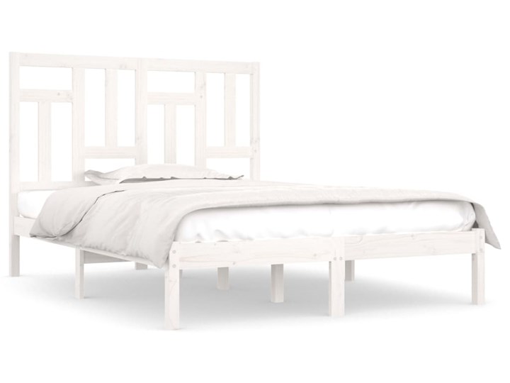 vidaXL Rama łóżka, biała, lite drewno sosnowe, 120x200 cm Łóżko drewniane Kolor Biały