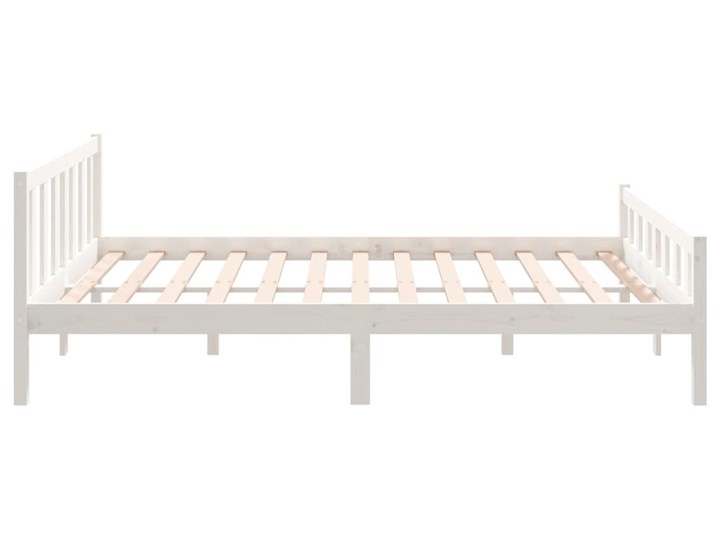 vidaXL Rama łóżka, biała, lite drewno, 140 x 200 cm Kolor Biały Łóżko drewniane Styl Rustykalny
