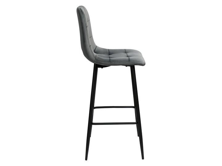 Krzesło barowe Hamilton grafitowe Velvet Wysokość 110 cm Szerokość 43 cm Skóra Welur Głębokość 50 cm Tkanina Metal Styl Nowoczesny