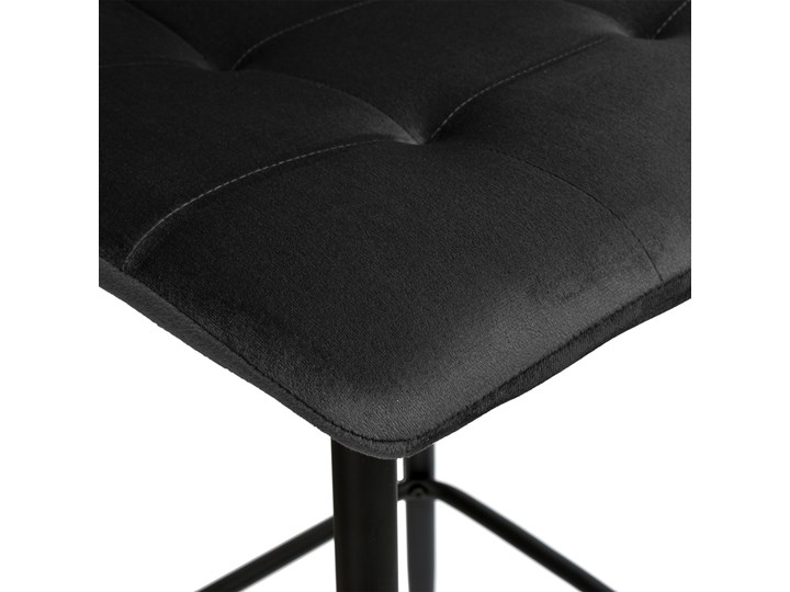 Krzesło barowe Hamilton czarne Velvet Skóra Głębokość 50 cm Wysokość 110 cm Metal Szerokość 43 cm Tkanina Welur Rodzaj(n) Krzesła