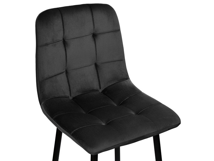 Krzesło barowe Hamilton czarne Velvet Metal Skóra Welur Głębokość 50 cm Tkanina Szerokość 43 cm Wysokość 110 cm Model Krzesła pikowane
