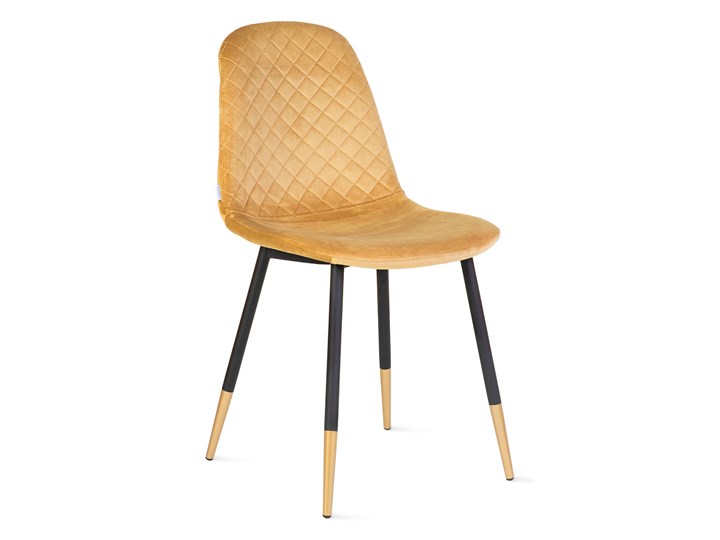 Krzesło NOIR welurowe musztardowe 44x52x85cm - Homla Metal Tkanina Szerokość 44 cm Tworzywo sztuczne Styl Tradycyjny