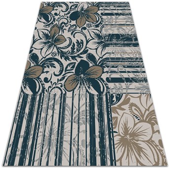Modny winylowy dywan Kwiaty i linie 60x90 cm