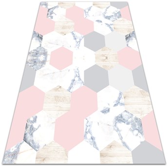 Modny winylowy dywan Marmurowe hexagony 60x90 cm