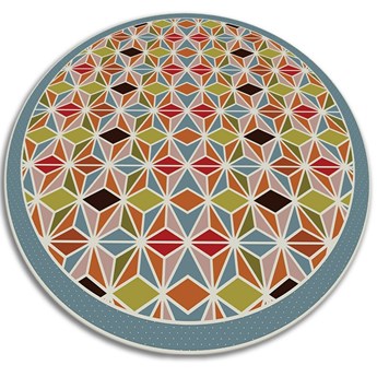 Wewnętrzny dywan okrągły winylowy abstrakcyjny kalejdoskop fi 50 cm