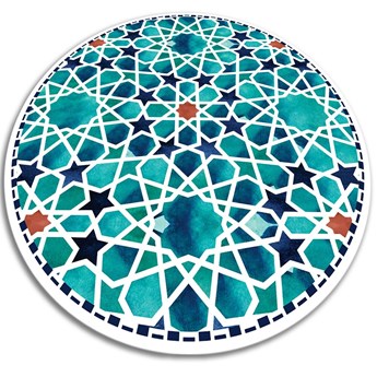 Uniwersalny dywan okrągły winylowy geometruczne gwiazdy fi 50 cm