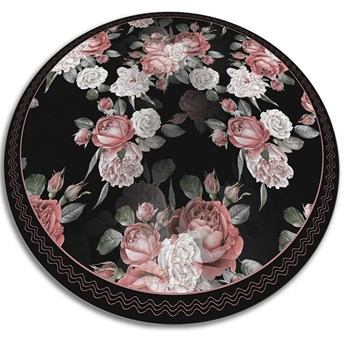 Wewnętrzny dywan okrągły winylowy róże fi 50 cm