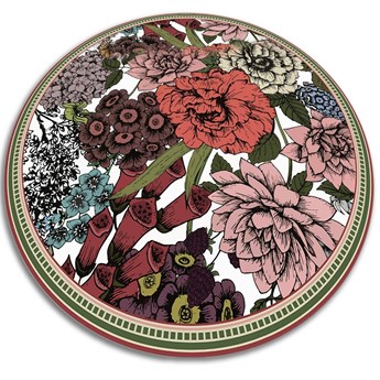 Modny winylowy dywan okrągły różnorodne kwiaty fi 50 cm