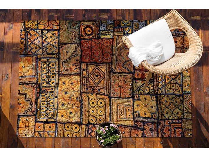 Nowoczesny dywan outdoor wzór Turecka mozaika 60x90 cm Kategoria Dywany Dywany 80x120 cm Winyl Kolor Brązowy