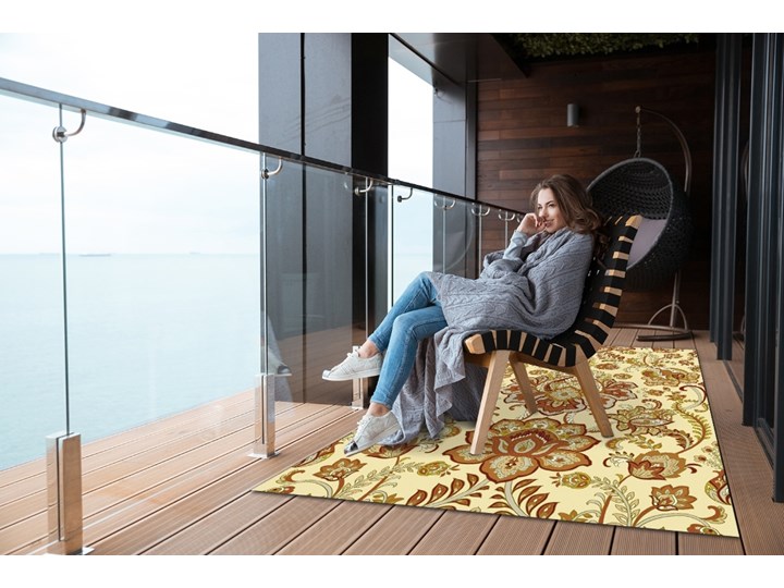 Nowoczesny dywan na balkon wzór Turecki deseń 60x90 cm Dywany 80x120 cm Winyl Kategoria Dywany