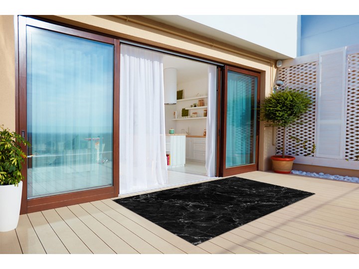 Nowoczesny dywan na balkon wzór Czarny marmur 60x90 cm 80x120 cm Winyl Dywany Kategoria Dywany