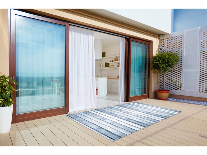 Nowoczesny dywan na balkon wzór Srebrne deski 60x90 cm Dywany 80x120 cm Winyl Kategoria Dywany Kolor Srebrny