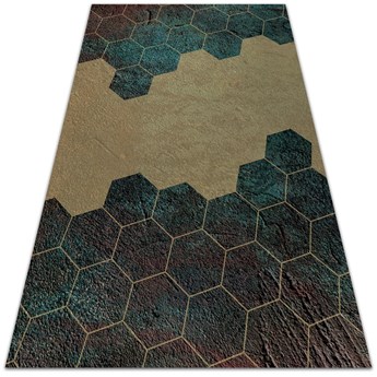 Tarasowy dywan zewnętrzny Betonowe heksagony 60x90 cm
