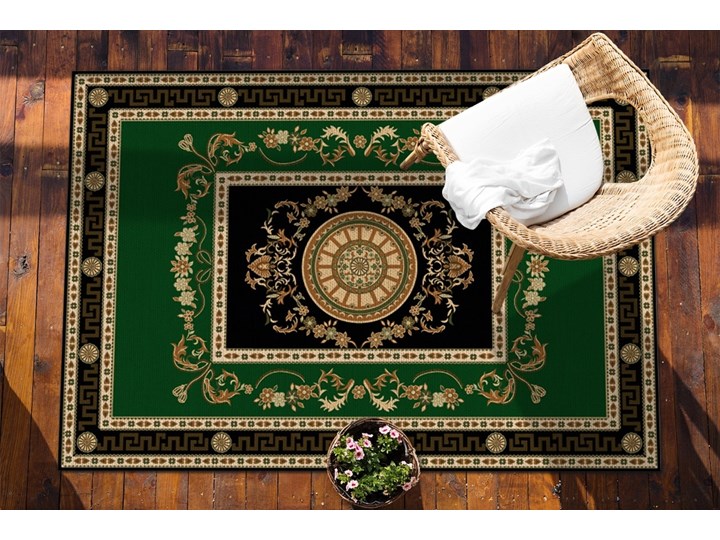 Nowoczesny dywan outdoor wzór Ramy królewskie 60x90 cm Winyl Dywany Kategoria Dywany 80x120 cm Kolor Czarny