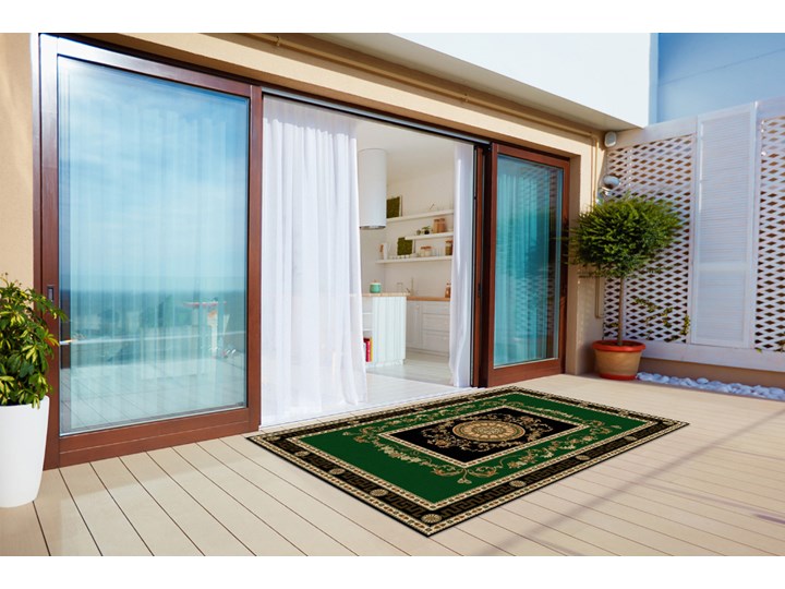 Nowoczesny dywan outdoor wzór Ramy królewskie 60x90 cm Kategoria Dywany Winyl Dywany 80x120 cm Kolor Czarny