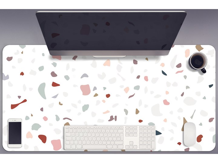 Mata na biurko Kolorowe plamki 90x45 cm Podkładka na biurko Podstawka pod laptop Kategoria Akcesoria na biurko