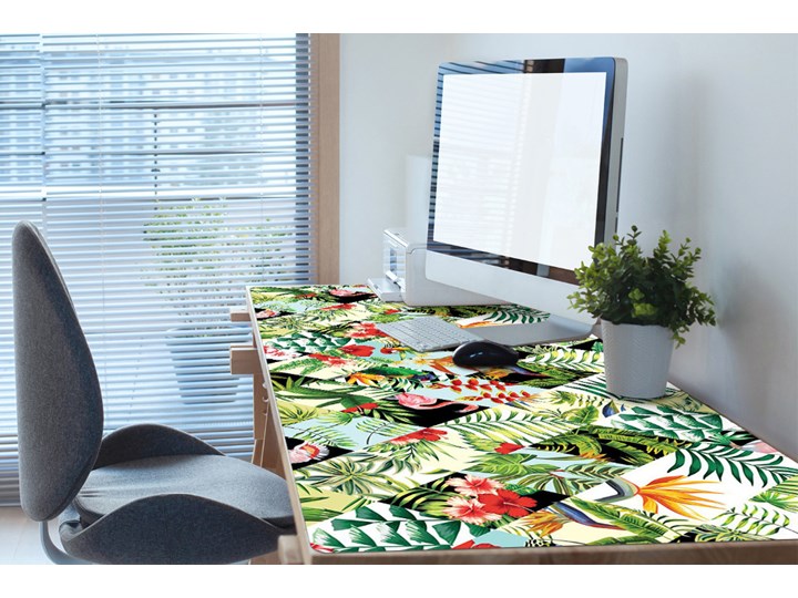 Podkładka na całe biurko Kwiaty i ptaki 90x45 cm Podkładka na biurko Kategoria Akcesoria na biurko