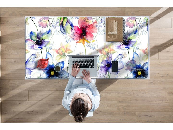 Duża podkładka na biurko Polne kwiaty 90x45 cm Podstawka pod laptop Kategoria Akcesoria na biurko