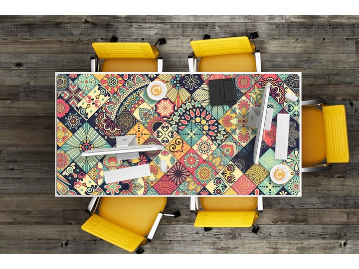 Mata ochronna na biurko Etniczna mozaika 90x45 cm Podkładka na biurko Podstawka pod laptop Kategoria Akcesoria na biurko