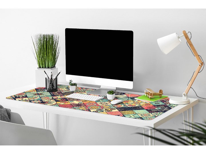 Mata ochronna na biurko Etniczna mozaika 90x45 cm Podstawka pod laptop Podkładka na biurko Kategoria Akcesoria na biurko