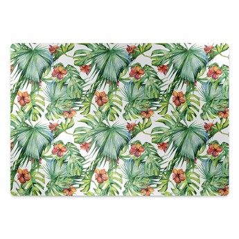 Mata pod fotel ochrona paneli Hawajskie liście 100x70 cm