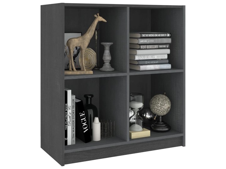 vidaXL Szafka boczna, szara, 70x33x76 cm, lite drewno sosnowe Kategoria Szafki i regały Sosna Płyta MDF Głębokość 33 cm Stojące Szerokość 70 cm Pomieszczenie Salon