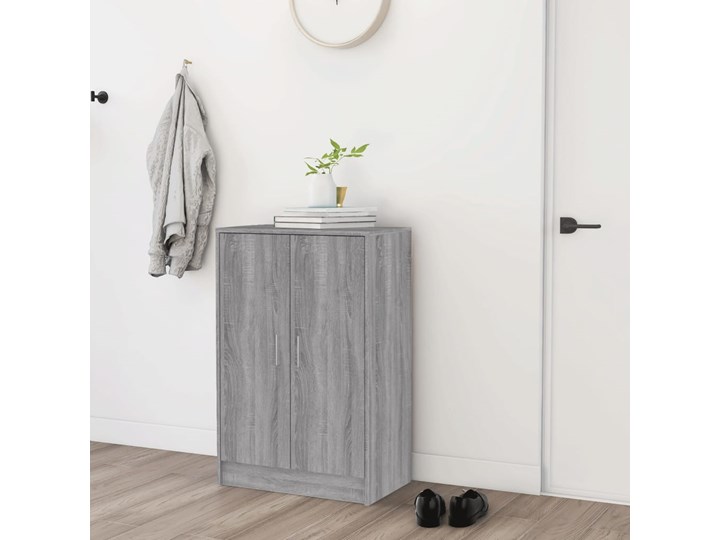 vidaXL Szafka na buty, szary dąb sonoma, 60x35x92 cm Szerokość 60 cm Na zdjęcia Głębokość 35 cm Drewno Pomieszczenie Przedpokój Pomieszczenie Sypialnia