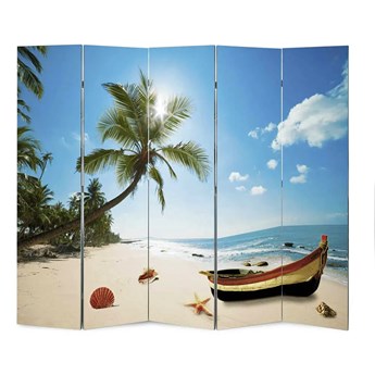 Parawan wewnętrzny z motywem plażowym - Defri 4X 200 x 170 cm