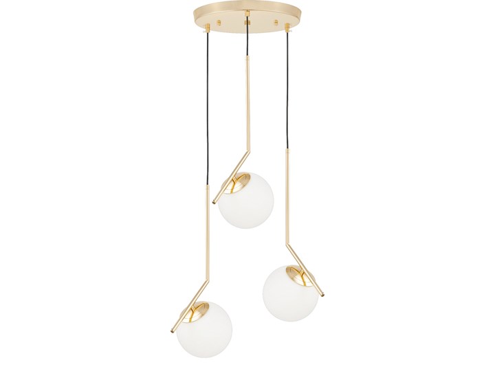 NOWOCZESNA POTRÓJNA LAMPA WISZĄCA ZŁOTA SORENTO Szkło Lampa z abażurem Lampa z kloszem Metal Kolor Złoty