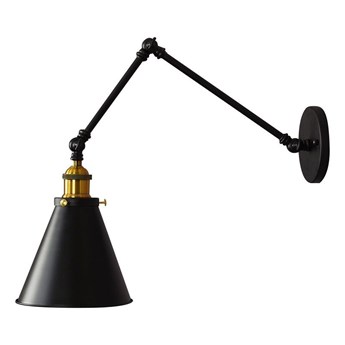 LAMPA ŚCIENNA KINKIET LOFTOWY CZARNY RUBI W2