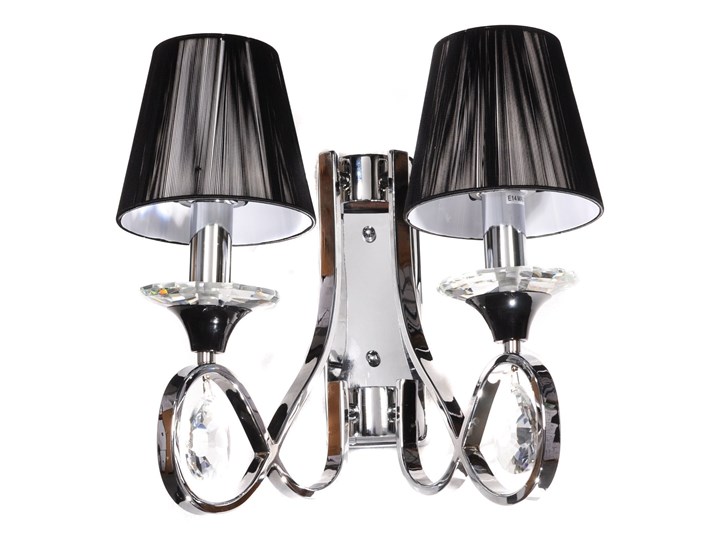 LAMPA ŚCIENNA KINKIET KRYSZTAŁOWY CZARNY NEGRIO W2 Metal Kinkiet z kloszem Kinkiet z abażurem Tkanina Kinkiet dekoracyjny Kategoria Lampy ścienne