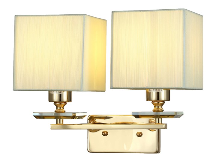LAMPA ŚCIENNA KINKIET ZŁOTY LINIANO W2 Metal Tkanina Kinkiet z abażurem Kinkiet dekoracyjny Kryształ Kinkiet z kloszem Kategoria Lampy ścienne
