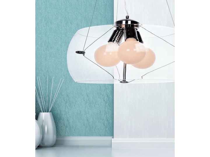 NOWOCZESNA LAMPA WISZĄCA GLOBO D50 Szkło Chrom Lampa inspirowana Metal Lampa z abażurem Lampa z kloszem Kategoria Lampy wiszące