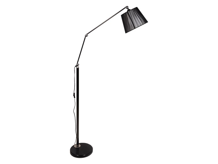 LAMPA STOJĄCA PODŁOGOWA CZARNA PRIZZE Lampa z regulacją wysokości Metal Lampa z kloszem Tkanina Lampa z abażurem Styl Nowoczesny