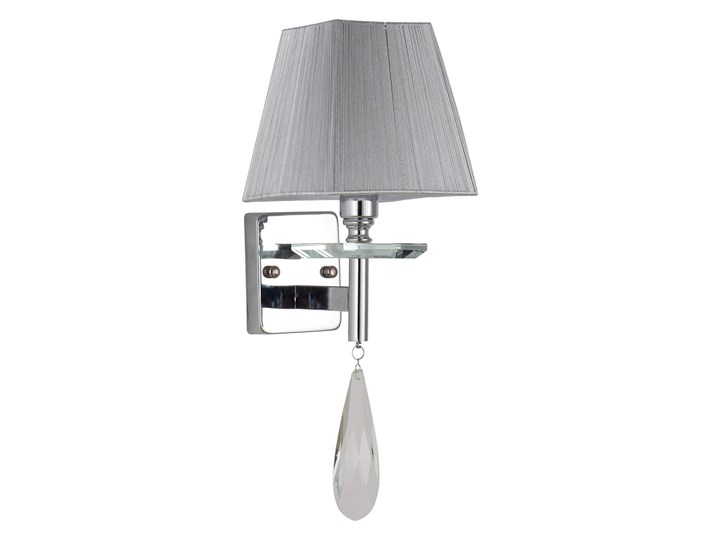 LAMPA ŚCIENNA KINKIET KLASYCZNY KRYSZTAŁOWY CHROMOWANY VALENTINA W1 Kinkiet dekoracyjny Szkło Kinkiet z kloszem Kinkiet z abażurem Tkanina Metal Kolor Szary Kategoria Lampy ścienne