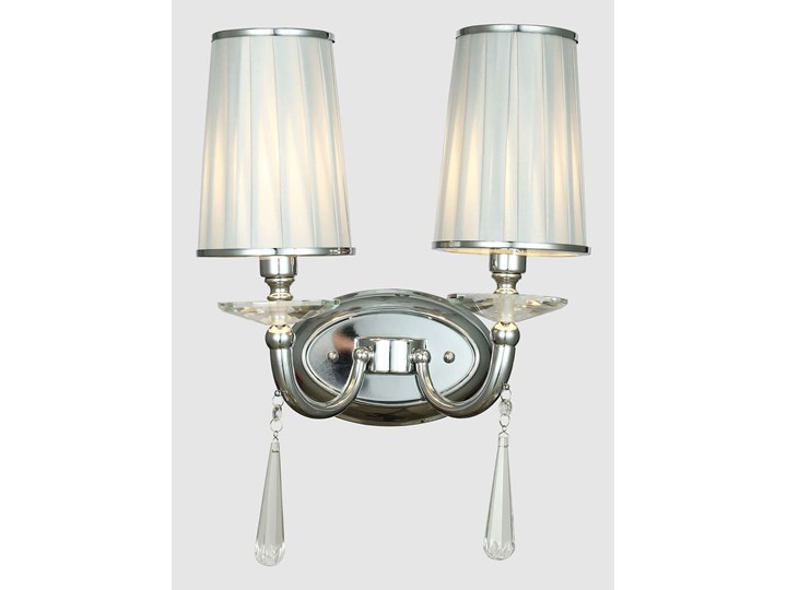LAMPA ŚCIENNA KINKIET CHROMOWANY FABIONE W2 Kinkiet z abażurem Kryształ Kinkiet z kloszem Metal Tkanina Kinkiet dekoracyjny Kategoria Lampy ścienne