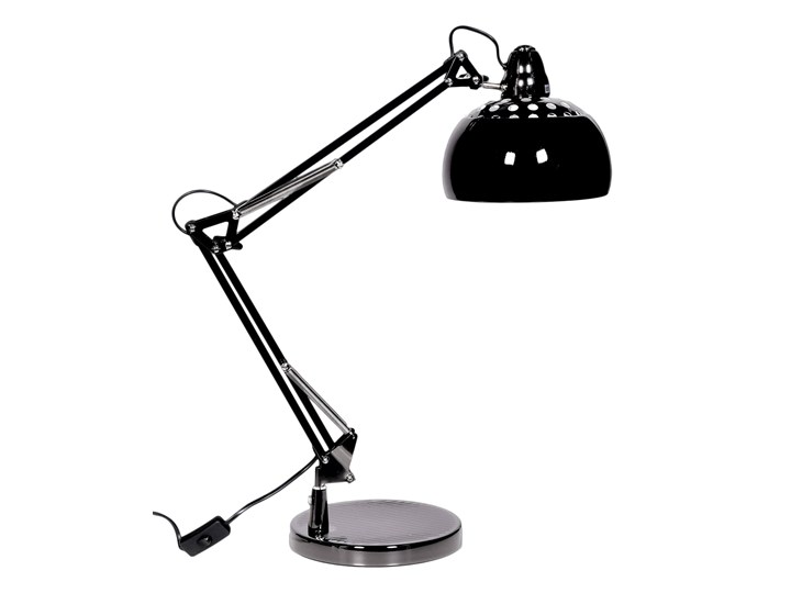 LAMPA BIURKOWA GRAFITOWA RIGORRIA Wysokość 70 cm Lampa z kloszem Lampa gabinetowa Lampa z abażurem Metal Styl Tradycyjny