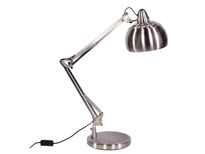 LAMPA BIURKOWA SREBRNA RIGORRIA Lampa z abażurem Metal Lampa gabinetowa Wysokość 70 cm Lampa z kloszem Kategoria Lampy stołowe Kolor Szary