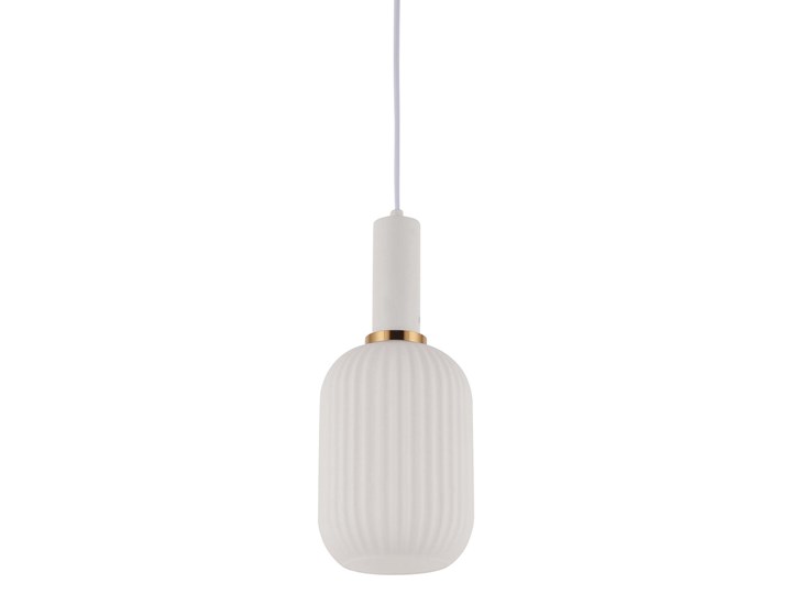 LAMPA WISZĄCA LOFT BIAŁA RICO Lampa z abażurem Mosiądz Metal Lampa z kloszem Szkło Styl Industrialny Kategoria Lampy wiszące
