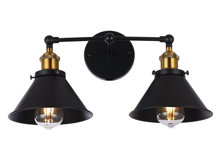 LAMPA ŚCIENNA KINKIET LOFTOWY CZARNY GUBI DUO Kinkiet z kloszem Metal Kinkiet z abażurem Styl Nowoczesny