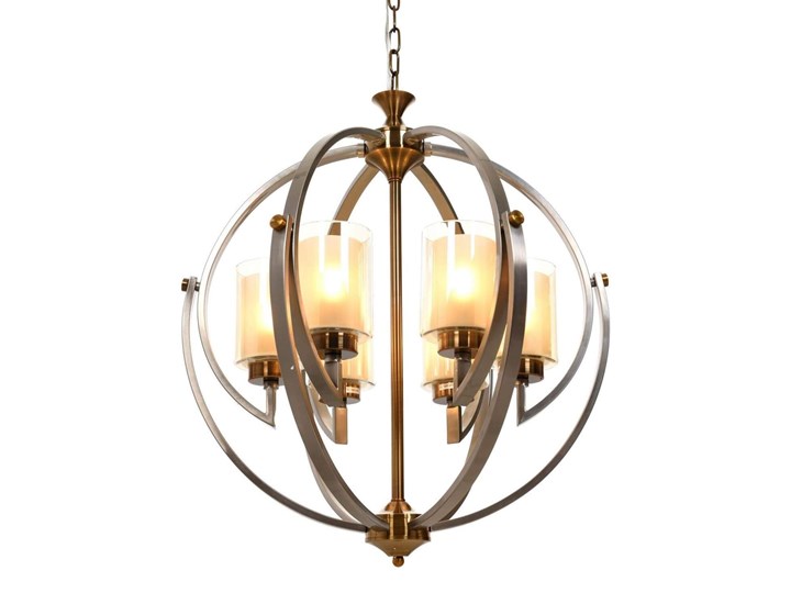 LAMPA WISZĄCA LOFT SATYNOWO-MOSIĘŻNA BERGEN W6 Metal Mosiądz Lampa z kloszem Szkło Lampa z abażurem Kategoria Lampy wiszące