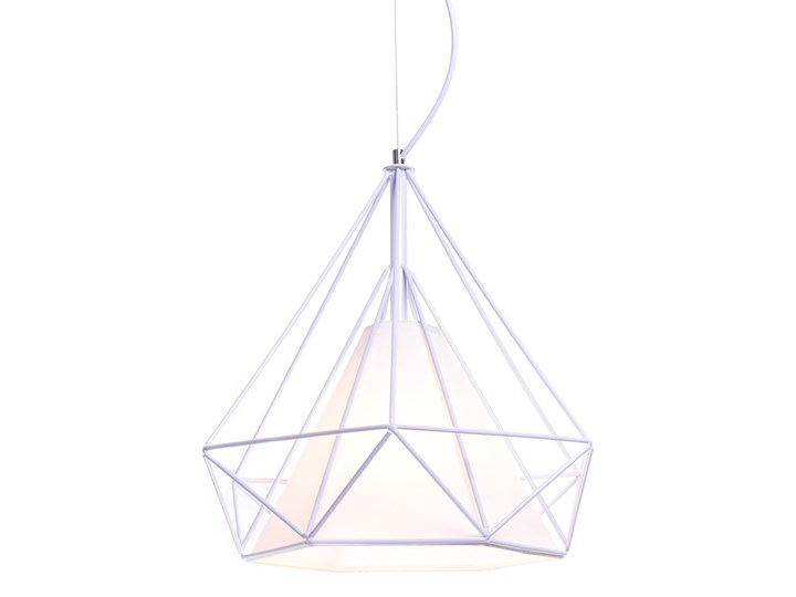 LAMPA WISZĄCA SKANDYNAWSKA BIAŁA FORTI Tkanina Lampa druciana Metal Ilość źródeł światła 1 źródło Szkło Pomieszczenie Jadalnia