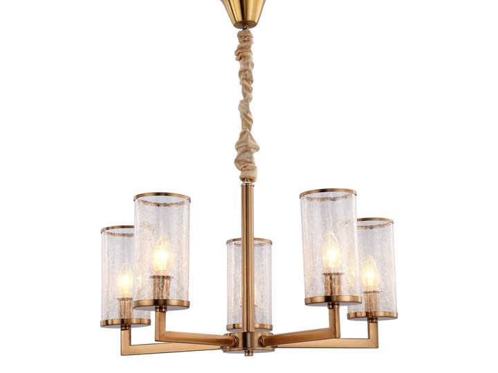 LAMPA WISZĄCA NOWOCZESNA MOSIĘŻNA HOWARD W5 Ilość źródeł światła 5 źródeł Metal Lampa z kloszem Lampa z abażurem Szkło Mosiądz Kolor Miedziany