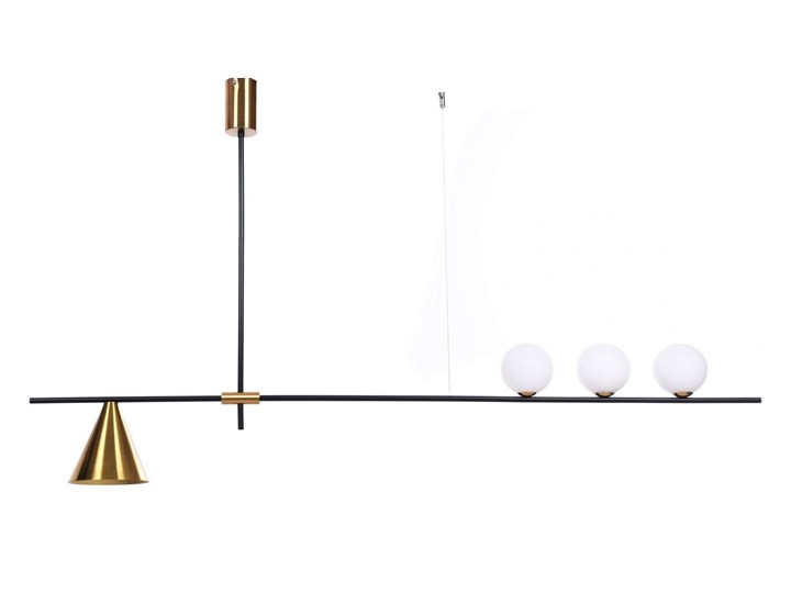 NOWOCZESNA LAMPA WISZĄCA SUFITOWA RENZO W4 Styl Nowoczesny Szkło Mosiądz Metal Lampa przemysłowa Lampa z kloszem Lampa z abażurem Pomieszczenie Jadalnia