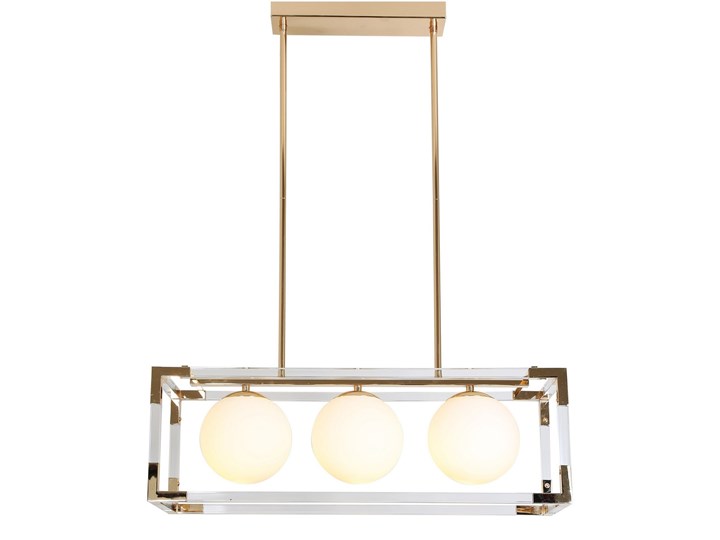 NOWOCZESNA LAMPA WISZĄCA ZŁOTA BOSCO W3 Lampa z abażurem Lampa z kloszem Metal Szkło Tworzywo sztuczne Kolor Złoty